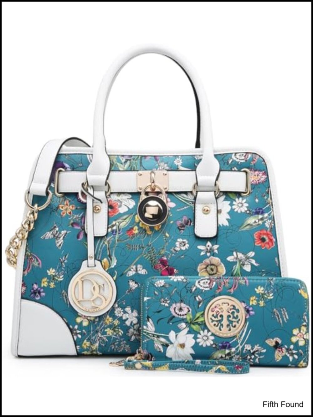 Vegan Leather Satchel Handbag Set with Wallet Top Handle Shoulder Bag Work